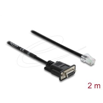   Delock Soros RS-232/422/485 átalakító kábel Sub-D 9 tűs aljzat   RJ45 csatlakozó dugó 2 m (64297)