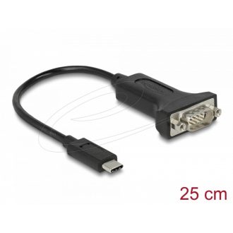   Delock USB Type-C  adapter 1 x soros RS-232 D-Sub 9 tűs dugóhoz 25 cm-es anyákkal (64307)