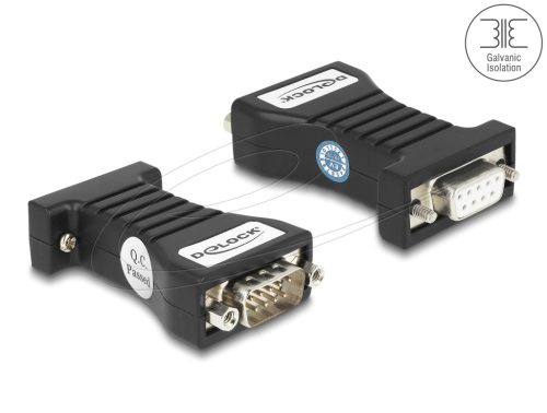 Delock Leválasztó 1 x soros RS-232 D-Sub 9 anya - 1 x soros RS-232 D-Sub 9 apa, RXD, TXD, DTR, RTS, GND 3 kV