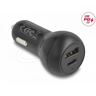  Delock autós töltő USB Type-C  PD 3.0 és USB Type-A 32 W teljesítménnyel (64329)