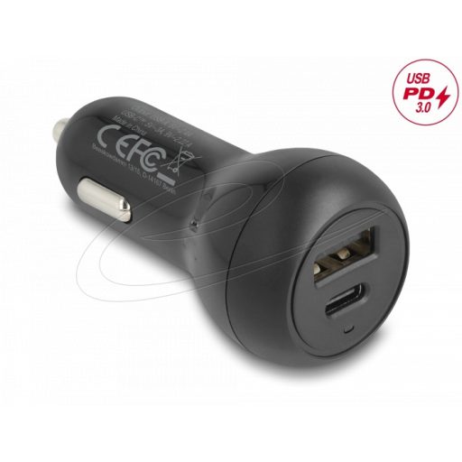 Delock autós töltő USB Type-C  PD 3.0 és USB Type-A 32 W teljesítménnyel (64329)
