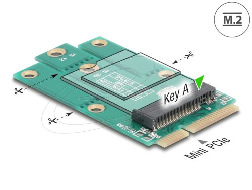 Delock Mini PCIe apa - M.2 kulcs A csatlakoztató adapter