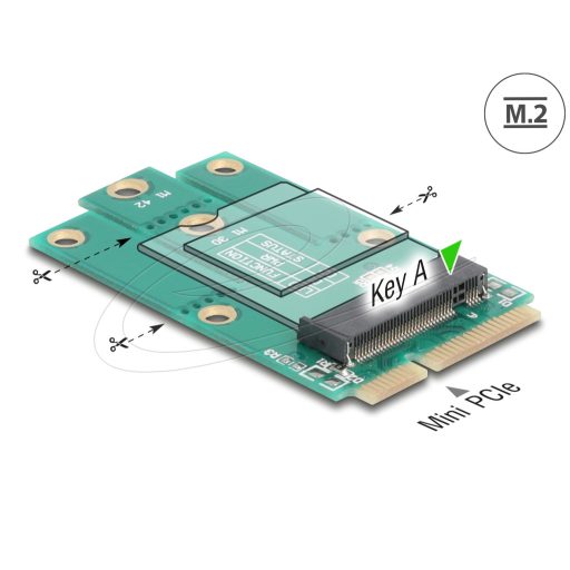 Delock Mini PCIe apa - M.2 kulcs A csatlakoztató adapter (64339)