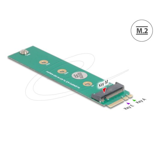 Delock M.2 kulcs A+E apa - M.2 kulcs M csatlakoztató adapter (64343)