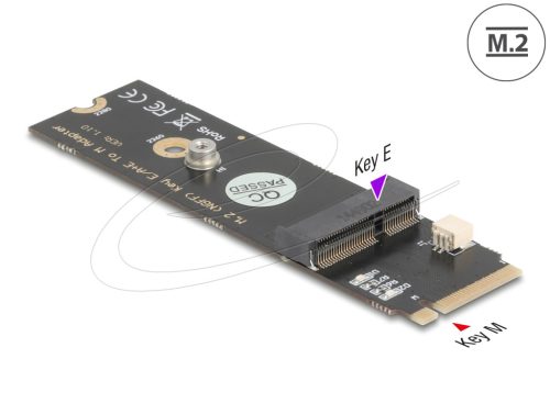 Delock Átalakító M.2 kulcs M apa - M.2 kulcs E csatlakoztató USB és PCIe modulhoz