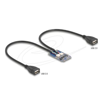   Delock Mini PCIe adapter teljes méret - 2 x USB 2.0 A-típus anya 30 cm (64346)