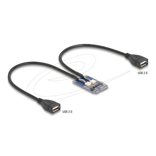 Delock Mini PCIe adapter teljes méret - 2 x USB 2.0 A-típus anya 30 cm (64346)