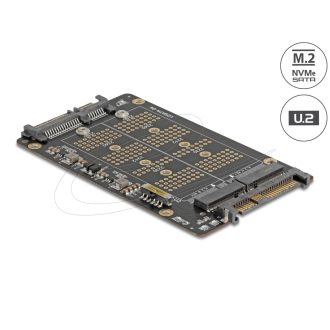   Delock Átalakító M.2 M kulcsos NVMe SSD-ről U.2 csatlakozóra és M.2 B kulcsos SATA SSD-ről SATA csatlakozóra (64354)