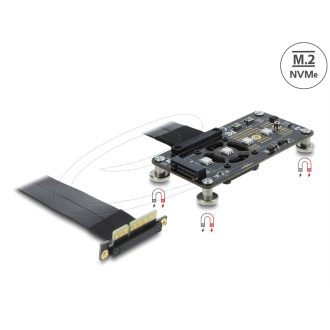   Delock PCI Express 3.0 x4   M.2 M kulcsos adapter ventilátorral és 10 cm-es kábellel (64357)