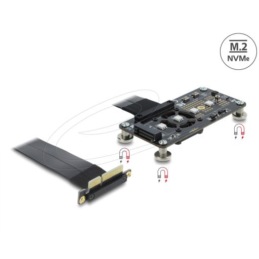 Delock PCI Express 3.0 x4   M.2 M kulcsos adapter ventilátorral és 10 cm-es kábellel (64357)