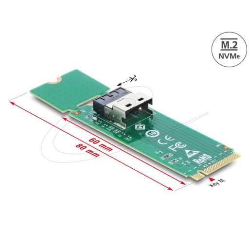 Delock M.2 M kulcs 1 x SFF-8654 4i átalakítóhoz (64361)