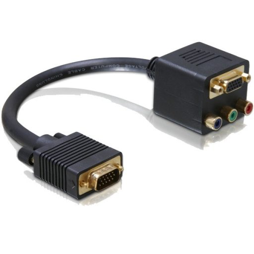 Delock adapter VGA apa VGA + 3x Cinch anyára (65059)