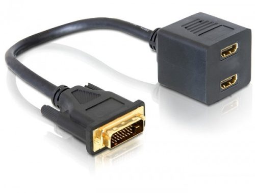 Delock adapter DVI 25 apa 2x HDMI anyára (65069)