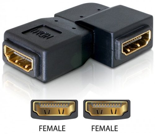 Delock adapter HDMI anya > HDMI anya 90  balra (65078)