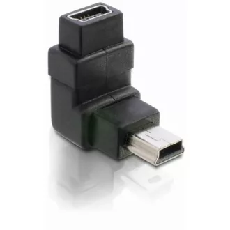   Delock Adapter USB-B mini 5tűs apa/anya 90 , derékszögű, nikkel bevonat (65096)