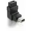 Delock Adapter USB-B mini 5tűs apa/anya 90 , derékszögű, nikkel bevonat (65096)