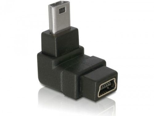 Delock Adapter USB-B mini 5tűs apa/anya 90  derékszögű USB-B mini 5tűs adapter