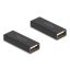 Delock A-típusú USB 2.0 fém adapter anya - anya (65106)