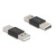 Delock A-típusú USB 2.0 fém adapter apa - apa (65108)