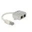 Delock RJ45 Port Doubler 1 x RJ45 apa > 2 x RJ45 anya (2 x ISDN) (65224)