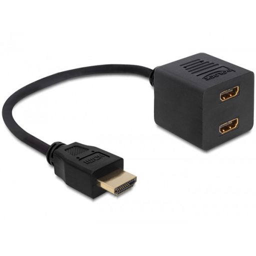 Delock adapter HDMI nagysebességű Ethernet 1x apa > 2x anya (65226)