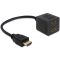 Delock adapter HDMI nagysebességű Ethernet 1x apa > 2x anya (65226)