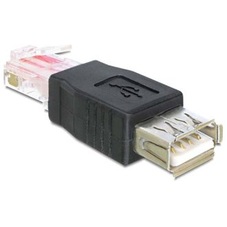 Delock Adapter USB-A female > RJ45 male, fekete (65234)