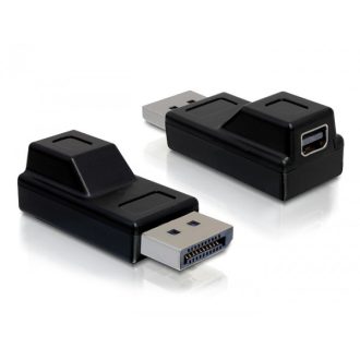   Delock Adapter Displayport male > Displayport mini female, nikkel bevonat, fekete (65237)