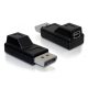 Delock Adapter Displayport male > Displayport mini female, nikkel bevonat, fekete (65237)