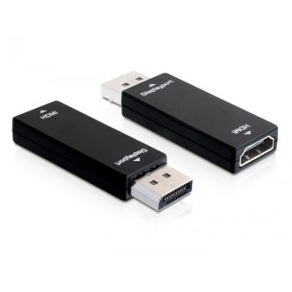  Delock adapter 20 tűs Displayport apa > 19 tűs HDMI anya, ESD védelem, fekete (65258)