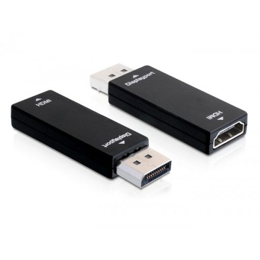 Delock adapter 20 tűs Displayport apa > 19 tűs HDMI anya, ESD védelem, fekete (65258)