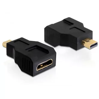   Delock adapter magas sebességű HDMI Ethernettel - mini C anya > micro D apa (65271)