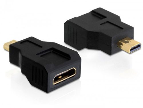 Delock adapter magas sebességű HDMI Ethernettel - mini C anya > micro D apa