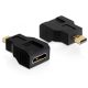 Delock adapter magas sebességű HDMI Ethernettel - mini C anya > micro D apa