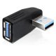 Delock adapter USB 3.0 apa-anya, vízszintesen 270 -ban forgatott (65342)