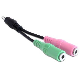   Delock sztereó jack apa 3.5 mm > 2 x Stereo jack anya adapter, 3.5 mm (65344)