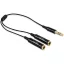 Delock kábel, audio sztereo jack apa, 3.5 mm > 2 x sztereo jack anya, 25 cm, fekete (65356)