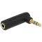 Delock Adapter Audio Stereo Jack 3,5 mm-es 3 tűs apa > szögletes anya (65364)