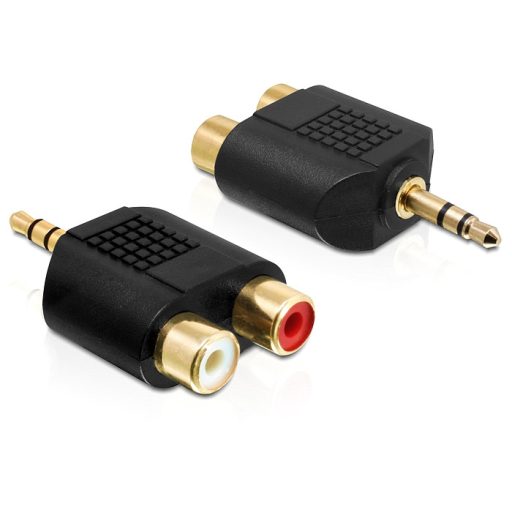 Delock adapter audio sztereo jack 3.5 mm 3 pin apa > 2 x RCA (Cinch) anya (65365)