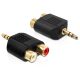 Delock adapter audio sztereo jack 3.5 mm 3 pin apa > 2 x RCA (Cinch) anya (65365)
