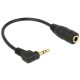 Delock audio sztereó kábel, 2.5 mm hajlított apa > 3.5 mm anya 3 pin, 14 cm (65397)