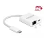Delock USB Type-C  adapter Power Delivery porttal Gigabit LAN 10/100/1000 Mbps fehér (65402)