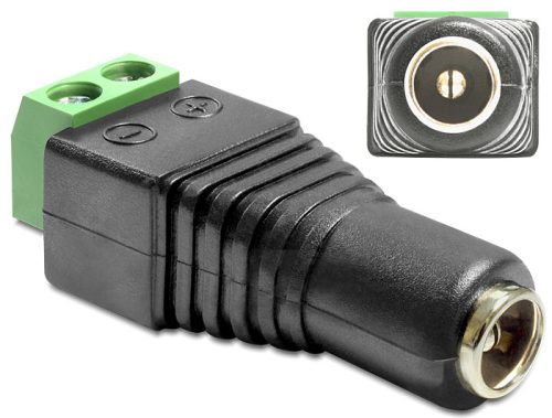 DELOCK adapter DC 2,1 x 5,5 mm-es anya > csatlakozó blokk (65421)