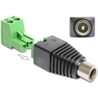   Delock Adapter DC 2.1 x 5.5 mm anya> Terminál blokk 2 érintkezővel 2-részes (65423)