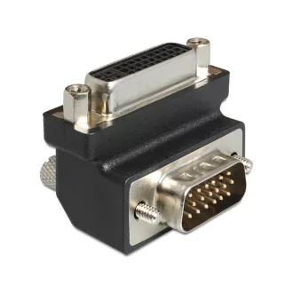   Delock DVI 24+5 pin anya > VGA 15 pin apa adapter, 90  forgatott (65425)