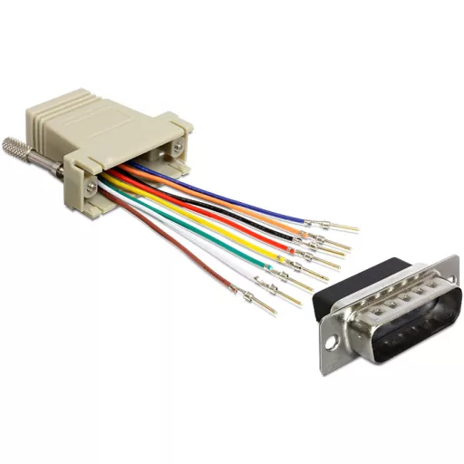 Delock adapter Sub-D 15 Pin apa > RJ45 anya, szerelő készlet (65432)