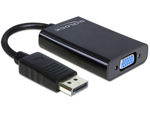 Delock Displayport apa > VGA 15 pin anya + audio + táp adapter (65439)