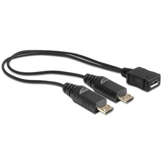   Delock USB micro B anya > 2 x USB micro-B apa kábel, 20.5 cm (65440)