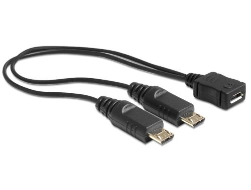 Delock USB micro B anya > 2 x USB micro-B apa kábel, 20.5 cm (65440)