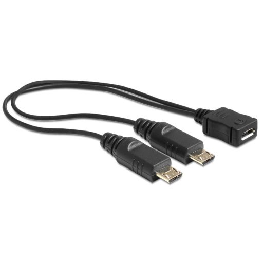 Delock USB micro B anya > 2 x USB micro-B apa kábel, 20.5 cm (65440)